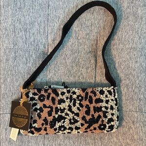 NWT Viral Marshall’s Hand Empellished Beaded Leopard bag